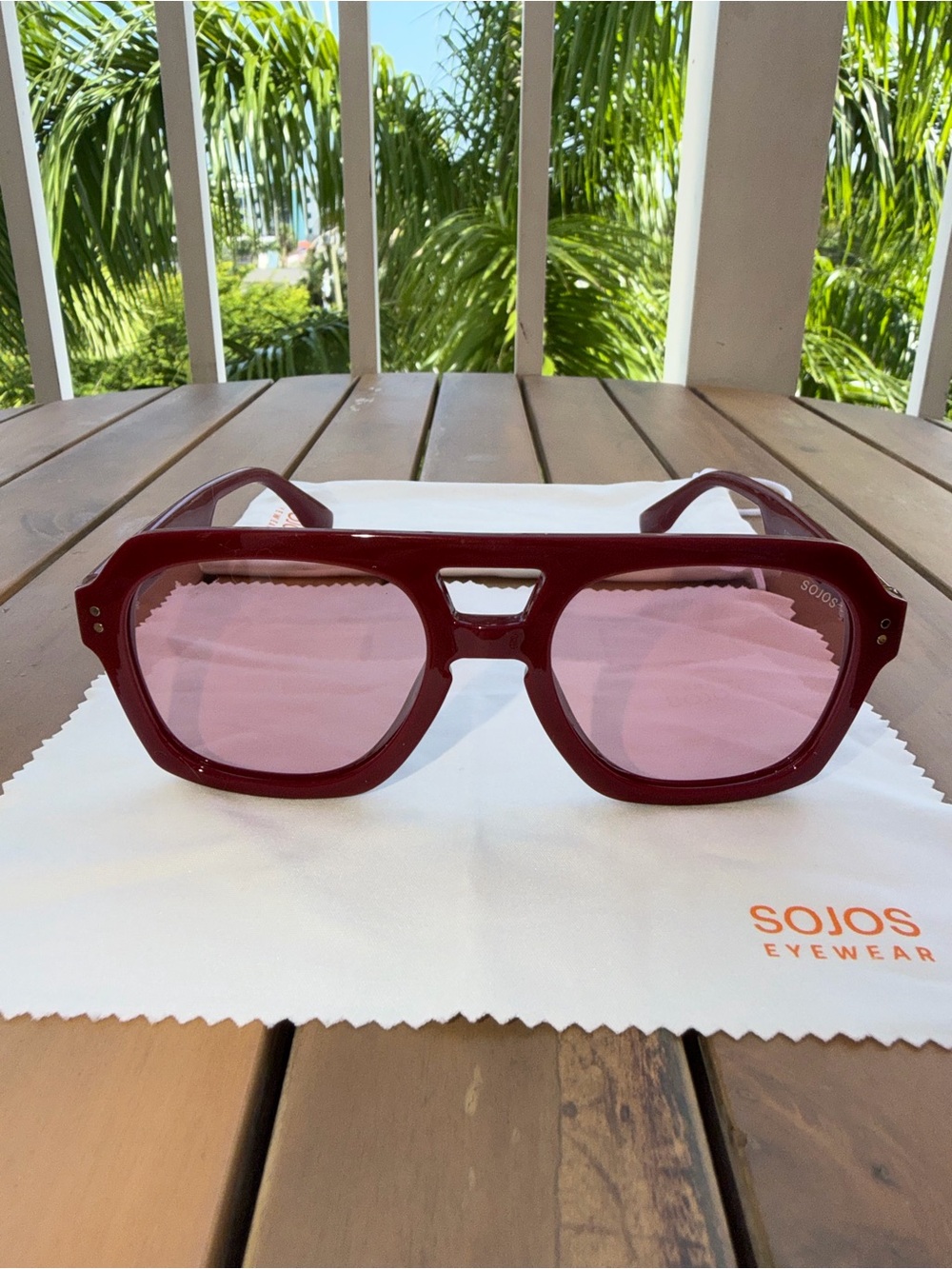 Sojos Burgundy Lens Oversized Sunglasses
